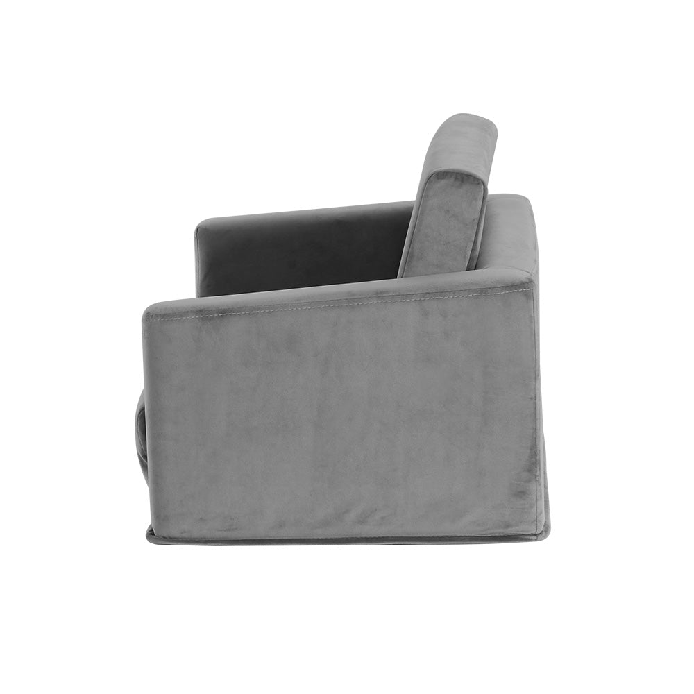Kids Convertible Sofa 2 Seater Children Flip Open Couch Lounger Grey - Baby & Kids > Kid's Furniture - Rivercity House & Home Co. (ABN 18 642 972 209) - Affordable Modern Furniture Australia