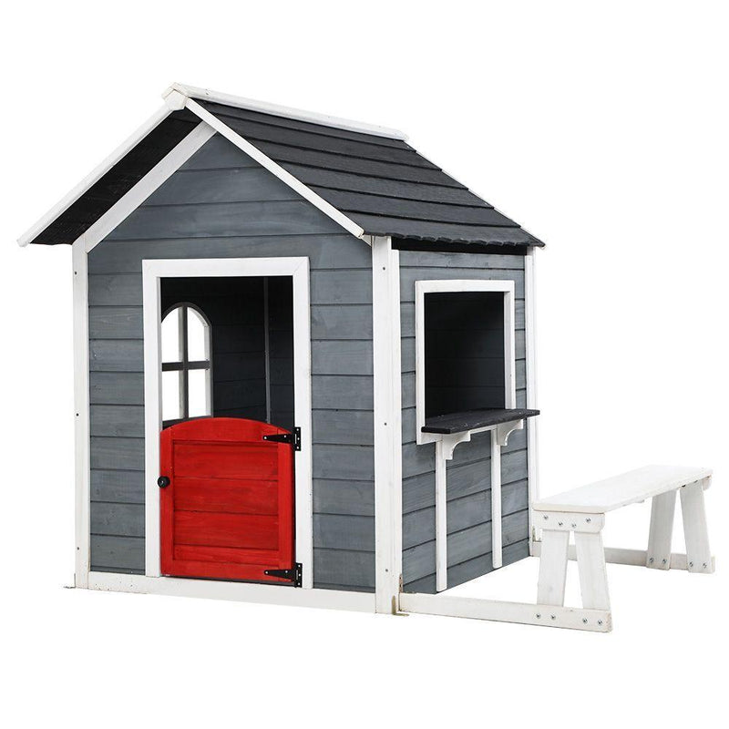 Kids Cubby House Outdoor Pretend Play Bench Wooden Playhouse Childrens - Baby & Kids - Rivercity House & Home Co. (ABN 18 642 972 209) - Affordable Modern Furniture Australia