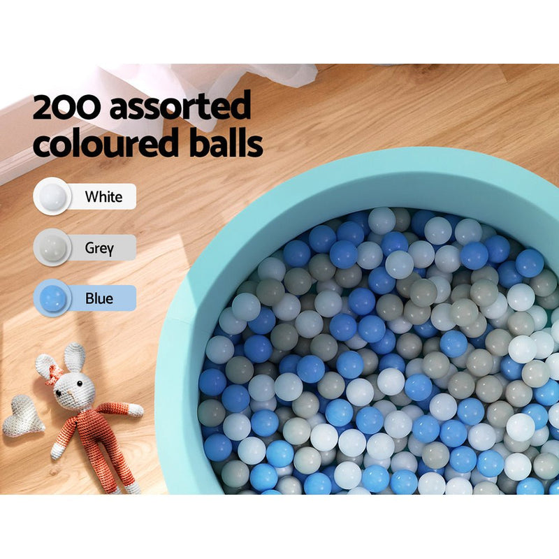 Kids Foam Ball Pit with 200 Balls - 90x30cm Blue - Baby & Kids - Rivercity House & Home Co. (ABN 18 642 972 209) - Affordable Modern Furniture Australia