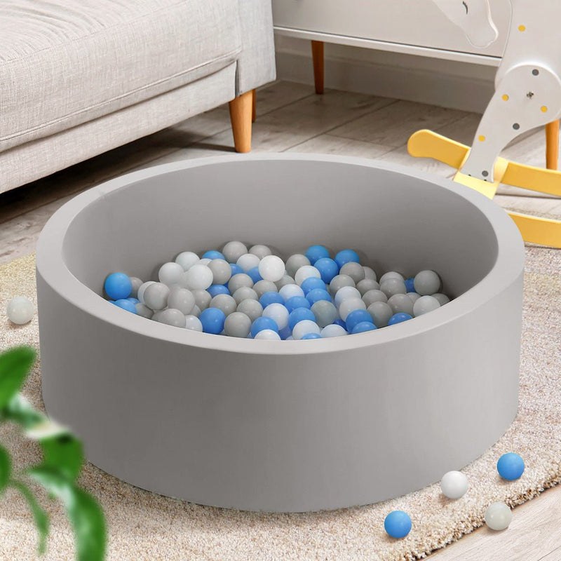 Kids Foam Ball Pit with 200 Balls - 90x30cm Grey - Baby & Kids - Rivercity House & Home Co. (ABN 18 642 972 209) - Affordable Modern Furniture Australia