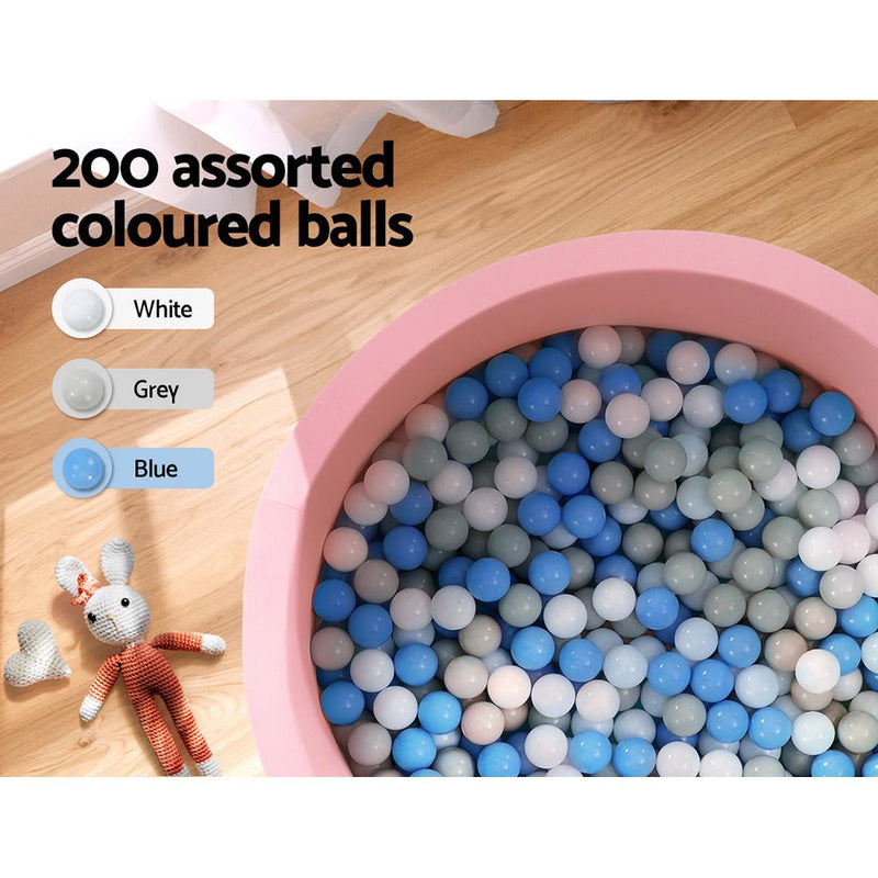 Kids Foam Ball Pit with 200 Balls - 90x30cm Pink - Baby & Kids - Rivercity House & Home Co. (ABN 18 642 972 209) - Affordable Modern Furniture Australia