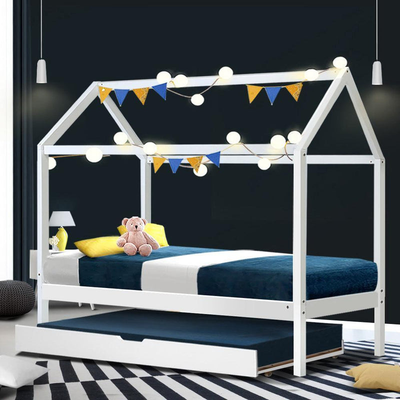 Kids Holy Wooden Single Bed Frame White - Furniture > Bedroom - Rivercity House And Home Co.