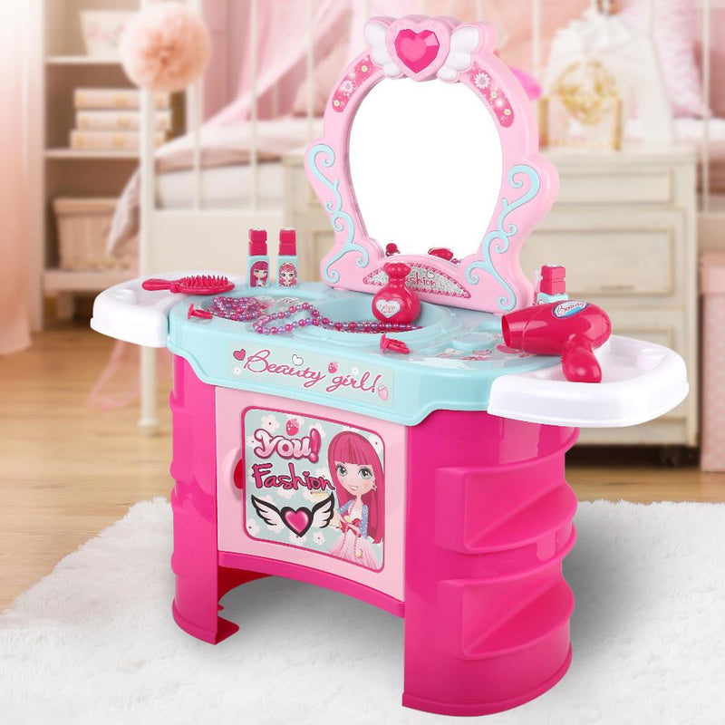 Kids Makeup Desk Play Set - Pink - Baby & Kids - Rivercity House & Home Co. (ABN 18 642 972 209) - Affordable Modern Furniture Australia