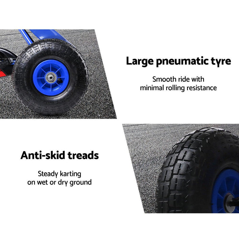 Kids Pedal Go Kart Car Ride On Toys Racing Bike Rubber Tyre Adjustable Seat - Baby & Kids > Ride on Cars, Go-karts & Bikes - Rivercity House & Home Co. (ABN 18 642 972 209)