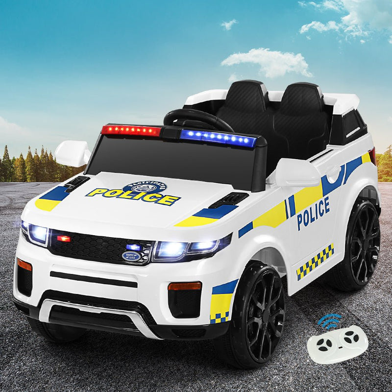Kids Ride On Car Electric Patrol Police Toy Cars Remote Control 12V White - Baby & Kids > Ride on Cars, Go-karts & Bikes - Rivercity House & Home Co. (ABN 18 642 972 209) - Affordable Modern Furniture Australia