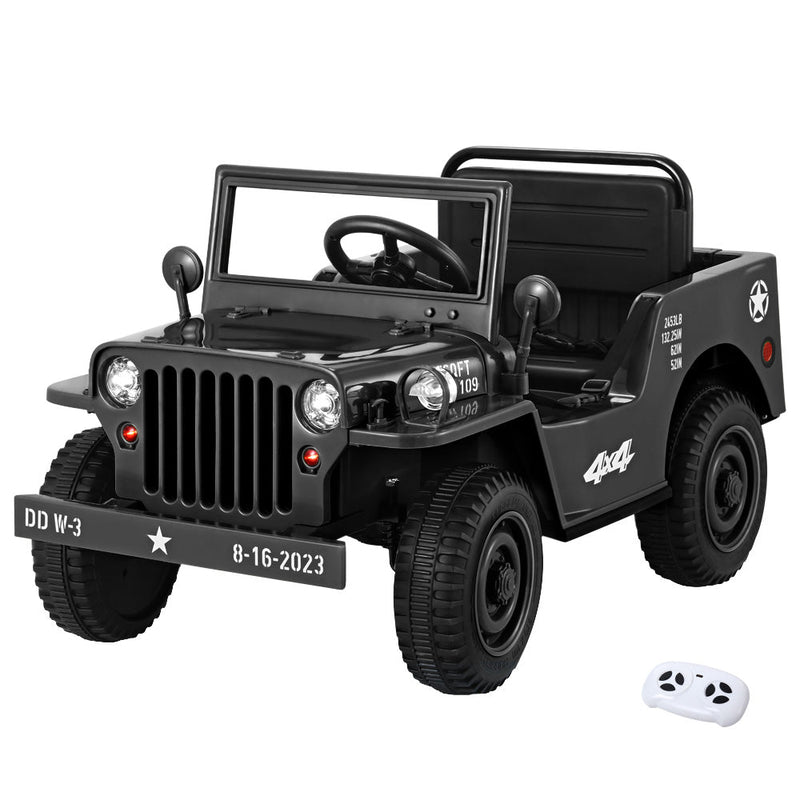 Kids Ride On Car Off Road Military Toy Cars 12V Black - Baby & Kids > Ride on Cars, Go-karts & Bikes - Rivercity House & Home Co. (ABN 18 642 972 209) - Affordable Modern Furniture Australia