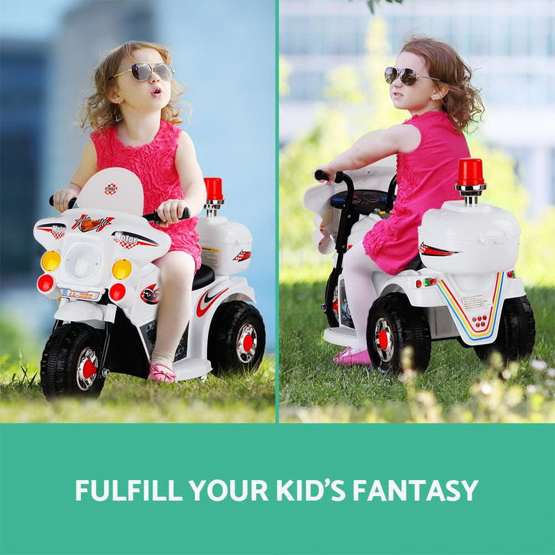 Kids Ride On Motorbike Motorcycle Car Toys White - Baby & Kids > Ride on Cars, Go-karts & Bikes - Rivercity House & Home Co. (ABN 18 642 972 209) - Affordable Modern Furniture Australia