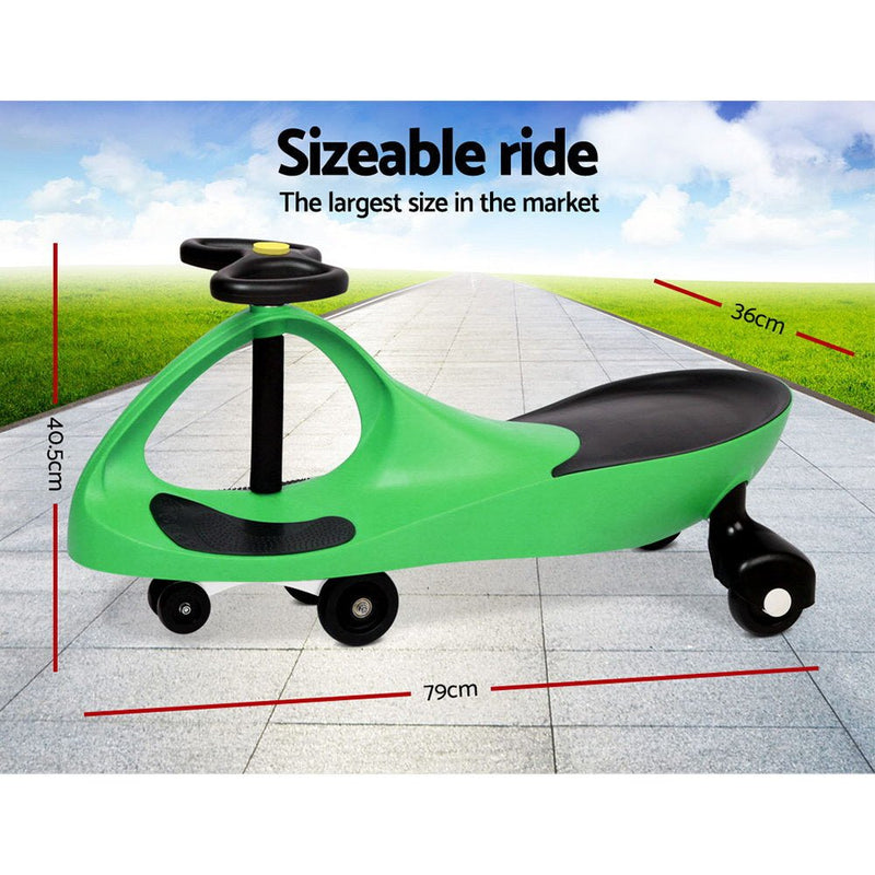 Kids Ride On Swing Car -Green - Baby & Kids > Ride on Cars, Go-karts & Bikes - Rivercity House & Home Co. (ABN 18 642 972 209)