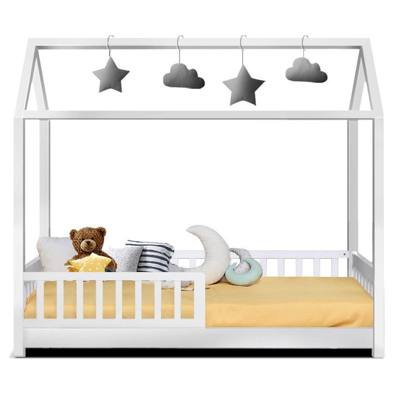 Kids Rock Wooden Single Bed Frame White - Rivercity House & Home Co. (ABN 18 642 972 209) - Affordable Modern Furniture Australia