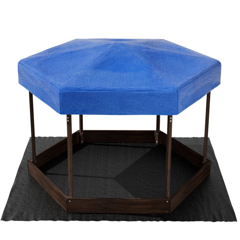 Kids Sandpit Wooden Hexagon Sand Pit with Canopy Outdoor Beach Toys 182cm - Auto Accessories > Auto Accessories Others - Rivercity House & Home Co. (ABN 18 642 972 209) - Affordable Modern Furniture Australia