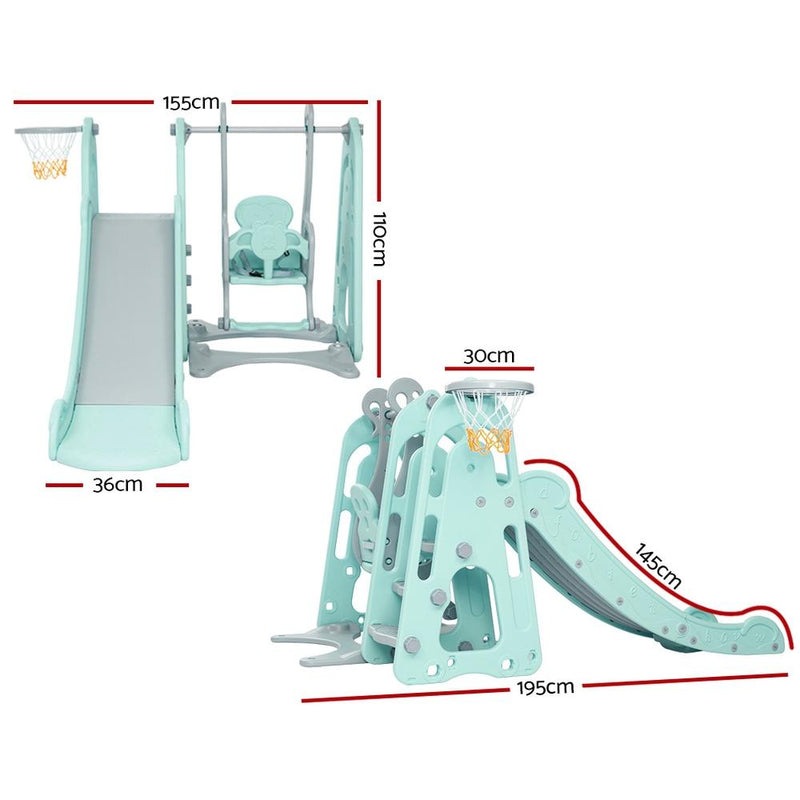 Kids Slide & Swing Outdoor Playground (Green) - Baby & Kids - Rivercity House & Home Co. (ABN 18 642 972 209) - Affordable Modern Furniture Australia