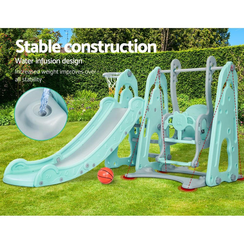 Kids Slide & Swing Outdoor Playground (Green) - Baby & Kids - Rivercity House & Home Co. (ABN 18 642 972 209) - Affordable Modern Furniture Australia