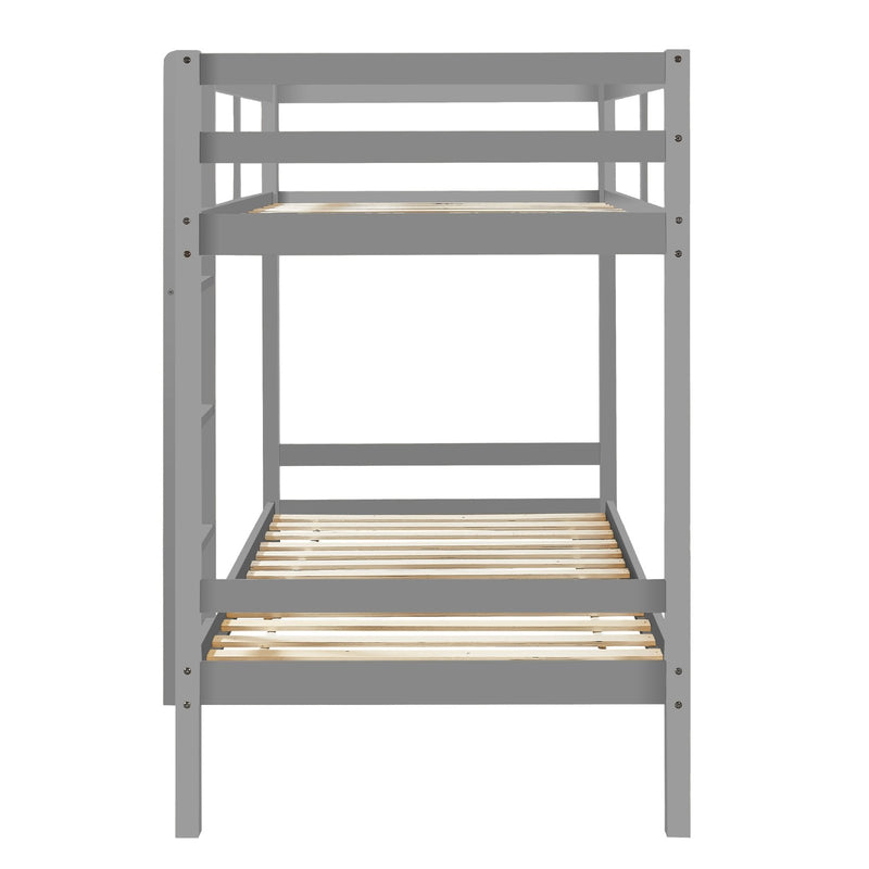 Kids Solid Pinewood Single Bunk Bed Dark Grey - Baby & Kids > Kids Furniture - Rivercity House & Home Co. (ABN 18 642 972 209) - Affordable Modern Furniture Australia