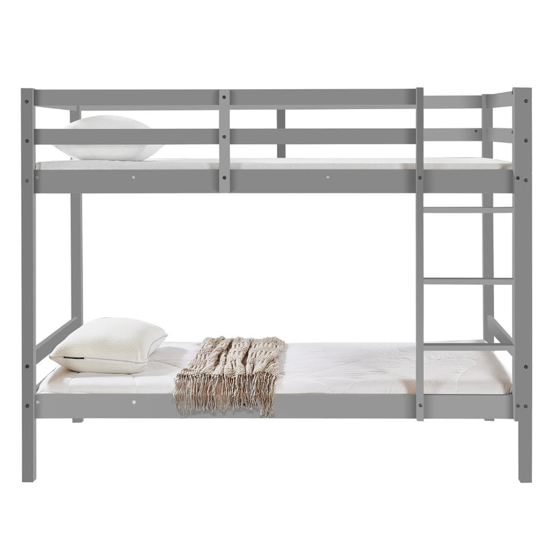 Kids Solid Pinewood Single Bunk Bed Dark Grey - Baby & Kids > Kids Furniture - Rivercity House & Home Co. (ABN 18 642 972 209) - Affordable Modern Furniture Australia