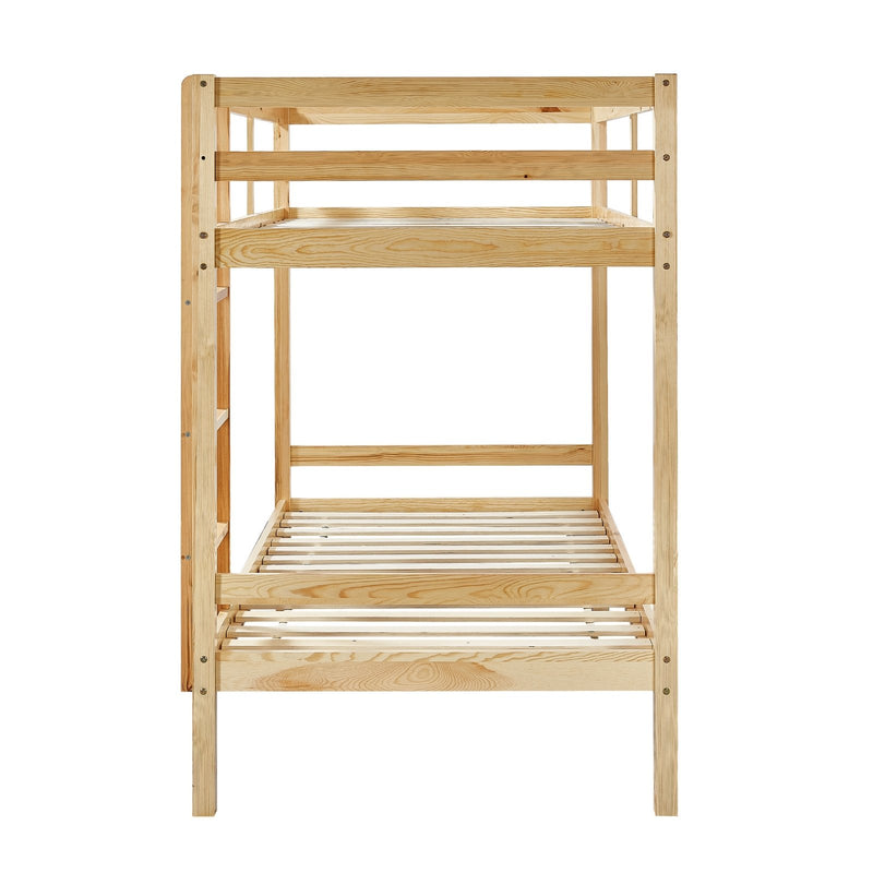 Kids Solid Pinewood Single Bunk Bed Natural - Baby & Kids > Kids Furniture - Rivercity House & Home Co. (ABN 18 642 972 209) - Affordable Modern Furniture Australia