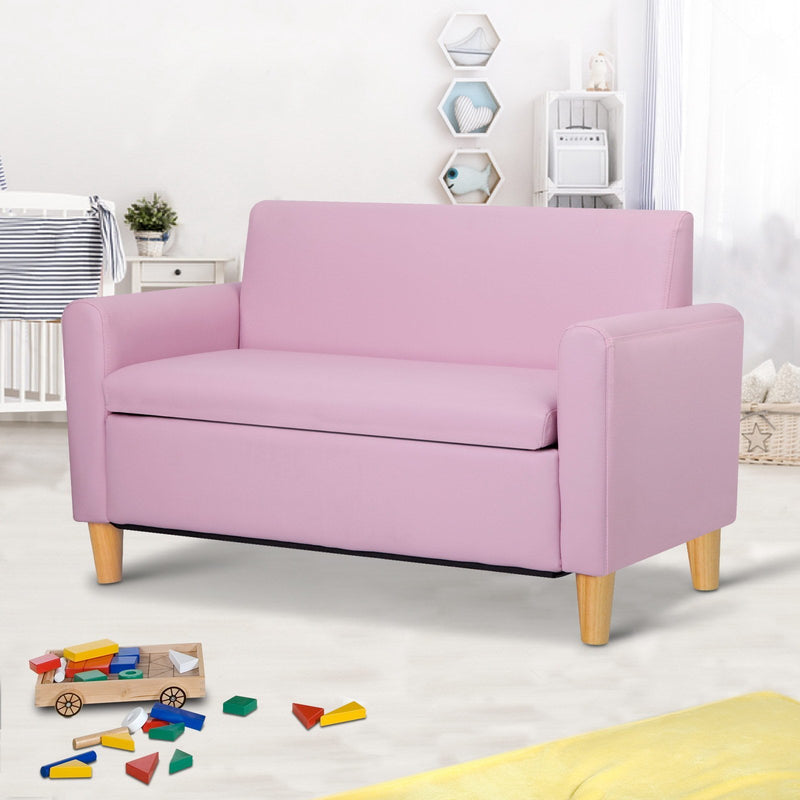 Kids Storage Kids Sofa Children lounge Chair Couch PU Leather Padded Pink - Baby & Kids - Rivercity House & Home Co. (ABN 18 642 972 209) - Affordable Modern Furniture Australia