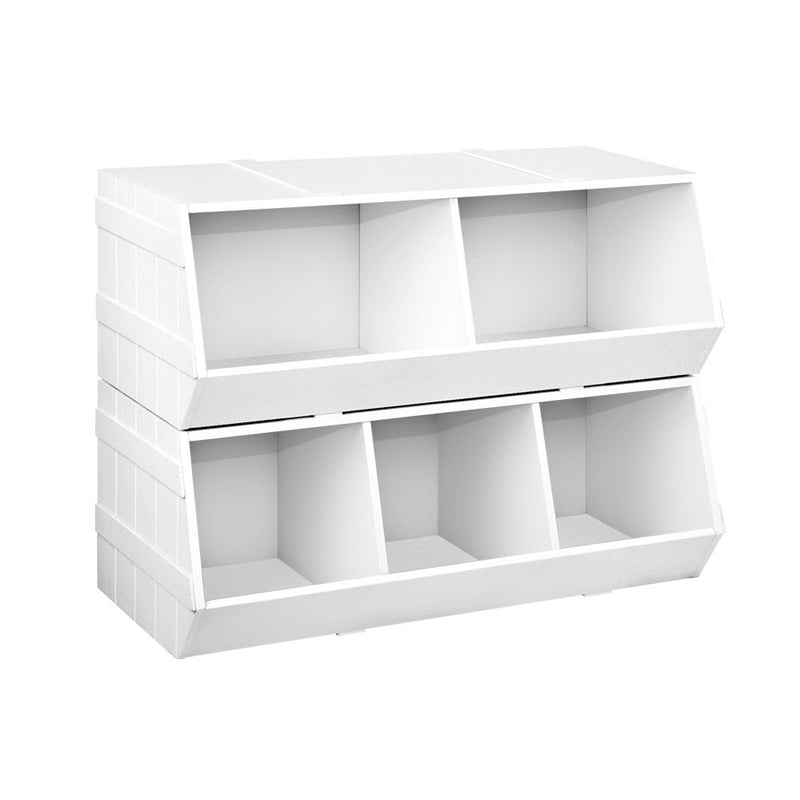 Kids Toy Box Stackable Bookshelf Storage Organiser Bookcase Shelf - Baby & Kids > Kid's Furniture - Rivercity House & Home Co. (ABN 18 642 972 209)
