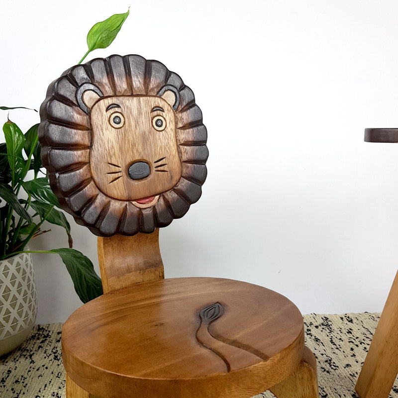 Kids Wooden Lion Chair - Furniture > Bar Stools & Chairs - Rivercity House & Home Co. (ABN 18 642 972 209) - Affordable Modern Furniture Australia