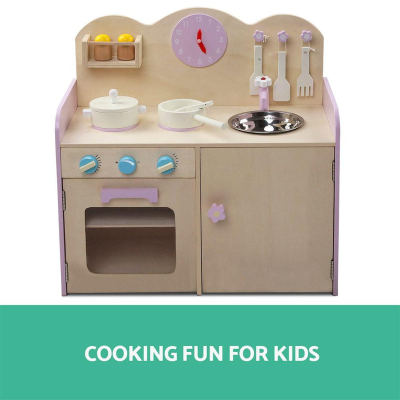 Kids Wooden Kitchen Play Set - Natural & Pink - Baby & Kids - Rivercity House & Home Co. (ABN 18 642 972 209) - Affordable Modern Furniture Australia
