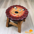 Kids Wooden Lion Stool