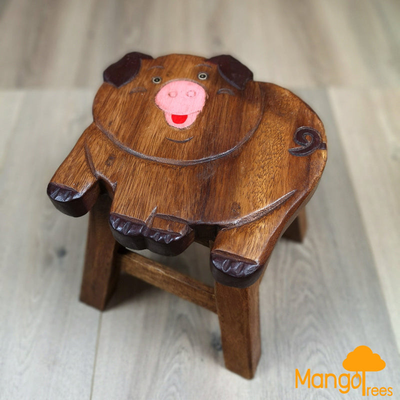 Kids Wooden Pig Stool - Baby & Kids > Kid's Furniture - Rivercity House & Home Co. (ABN 18 642 972 209) - Affordable Modern Furniture Australia