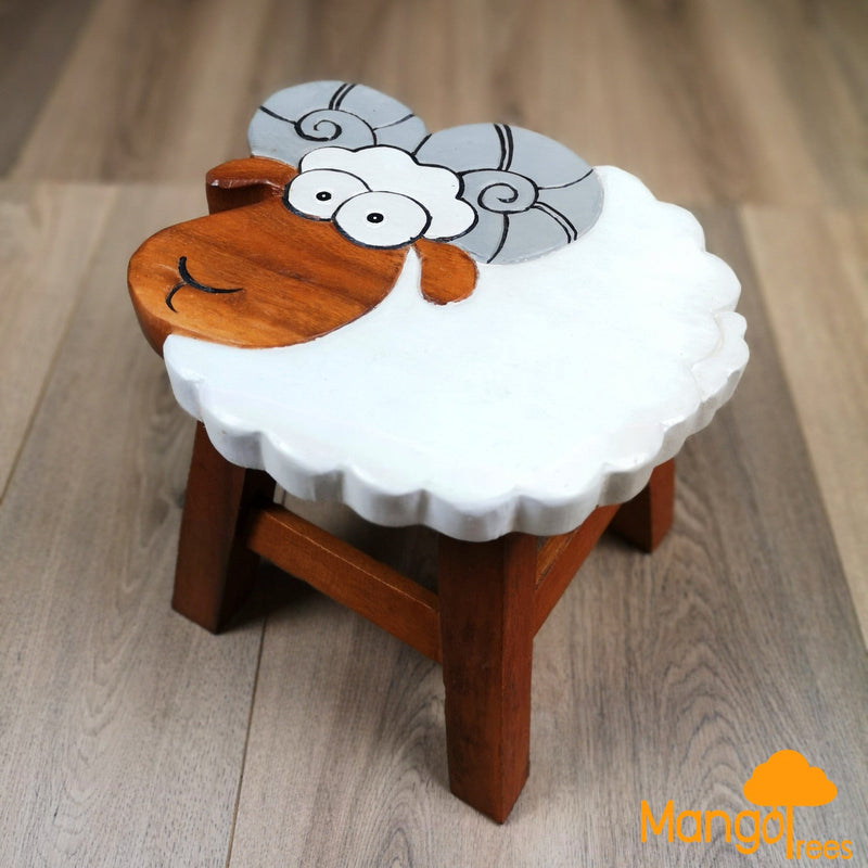 Kids Wooden Ram Stool - Baby & Kids > Kid's Furniture - Rivercity House & Home Co. (ABN 18 642 972 209) - Affordable Modern Furniture Australia