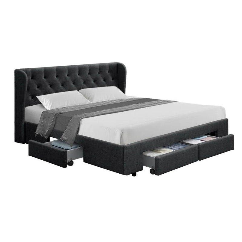 King Package | Avalon Bed Charcoal & Devon Euro Top Mattress (Medium) - Furniture > Bedroom - Rivercity House & Home Co. (ABN 18 642 972 209)