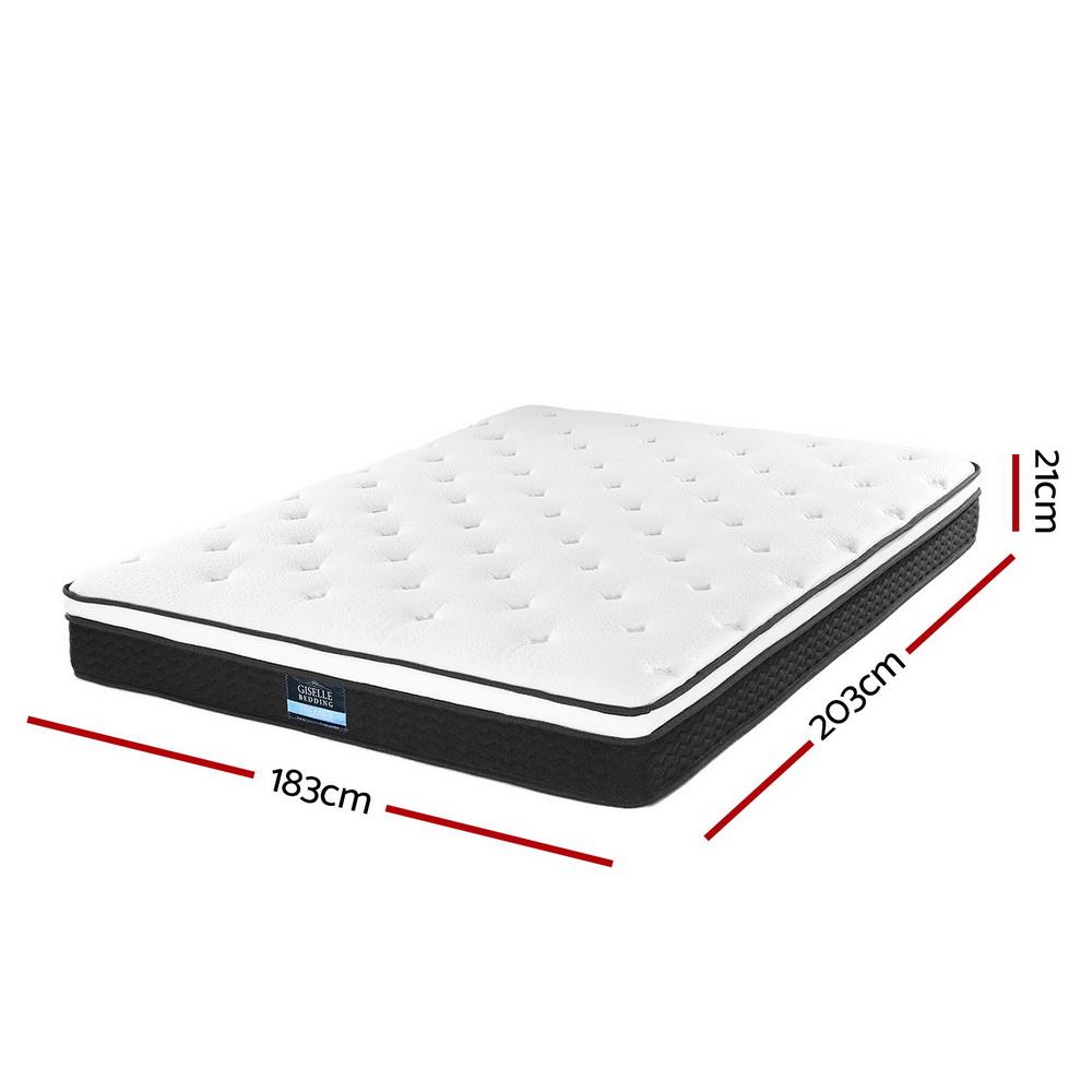 King Package | Henley LED Bed Black & Bonita Euro Top Mattress (Medium Firm) - Furniture > Bedroom - Rivercity House & Home Co. (ABN 18 642 972 209) - Affordable Modern Furniture Australia