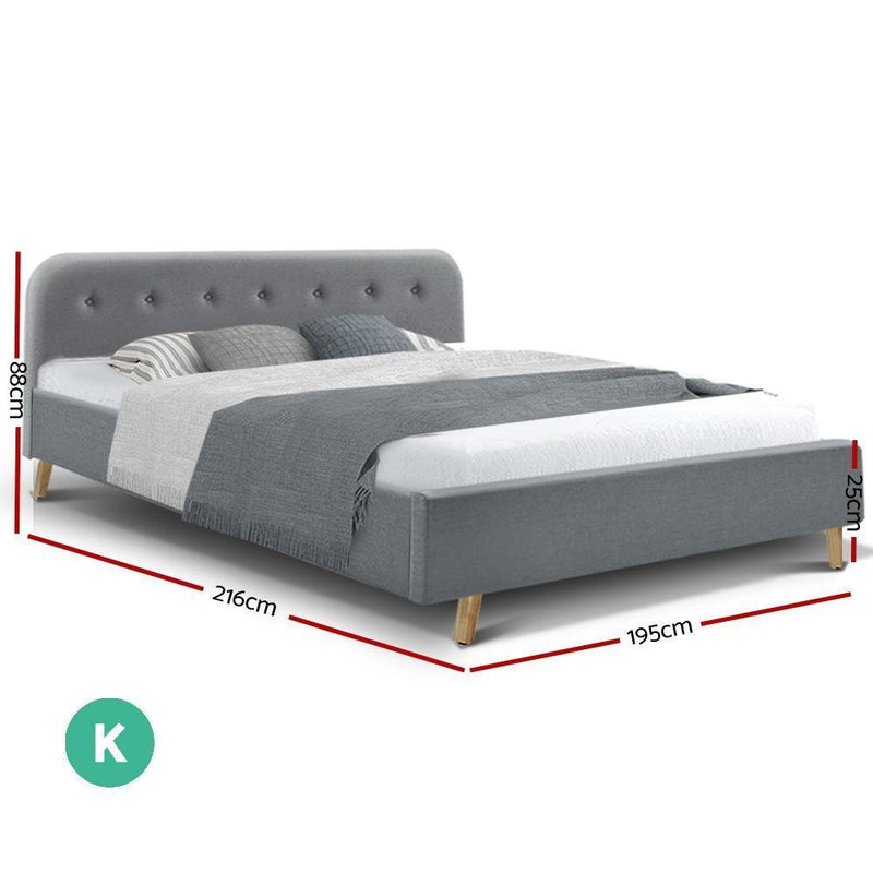 King Package | Tarcoola Bed Grey & Normay Pillow Top Mattress (Medium Firm) - Furniture > Bedroom - Rivercity House & Home Co. (ABN 18 642 972 209) - Affordable Modern Furniture Australia