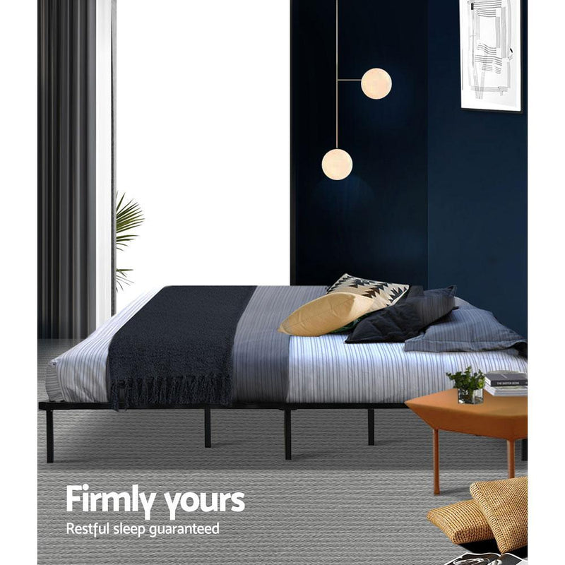 King Package | Ted Metal Bed Black & Normay Pillow Top Mattress (Medium Firm) - Furniture > Bedroom - Rivercity House & Home Co. (ABN 18 642 972 209) - Affordable Modern Furniture Australia