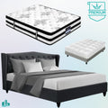 King Premium Package | Altona Bed Charcoal, Algarve Euro Top Mattress (Medium Firm) & Bonus Mattress Topper!