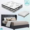 King Premium Package | Elouera Bed Charcoal, Algarve Euro Top Mattress (Medium Firm) & Bonus Mattress Topper!