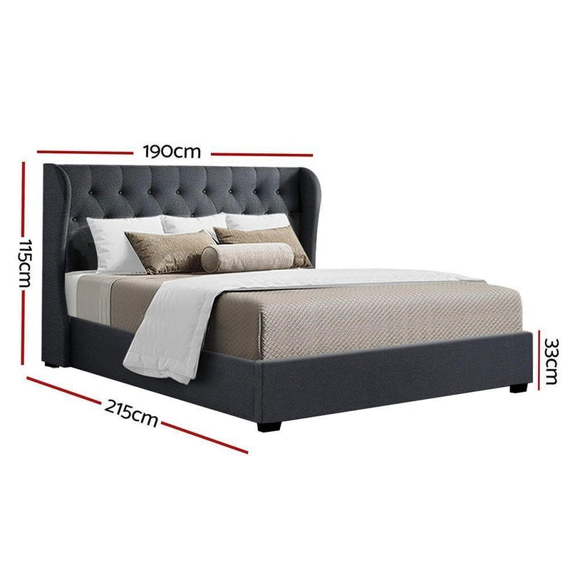 King Premium Package | Elouera Bed Charcoal, Algarve Euro Top Mattress (Medium Firm) & Deluxe Mattress Topper! - Rivercity House & Home Co. (ABN 18 642 972 209)