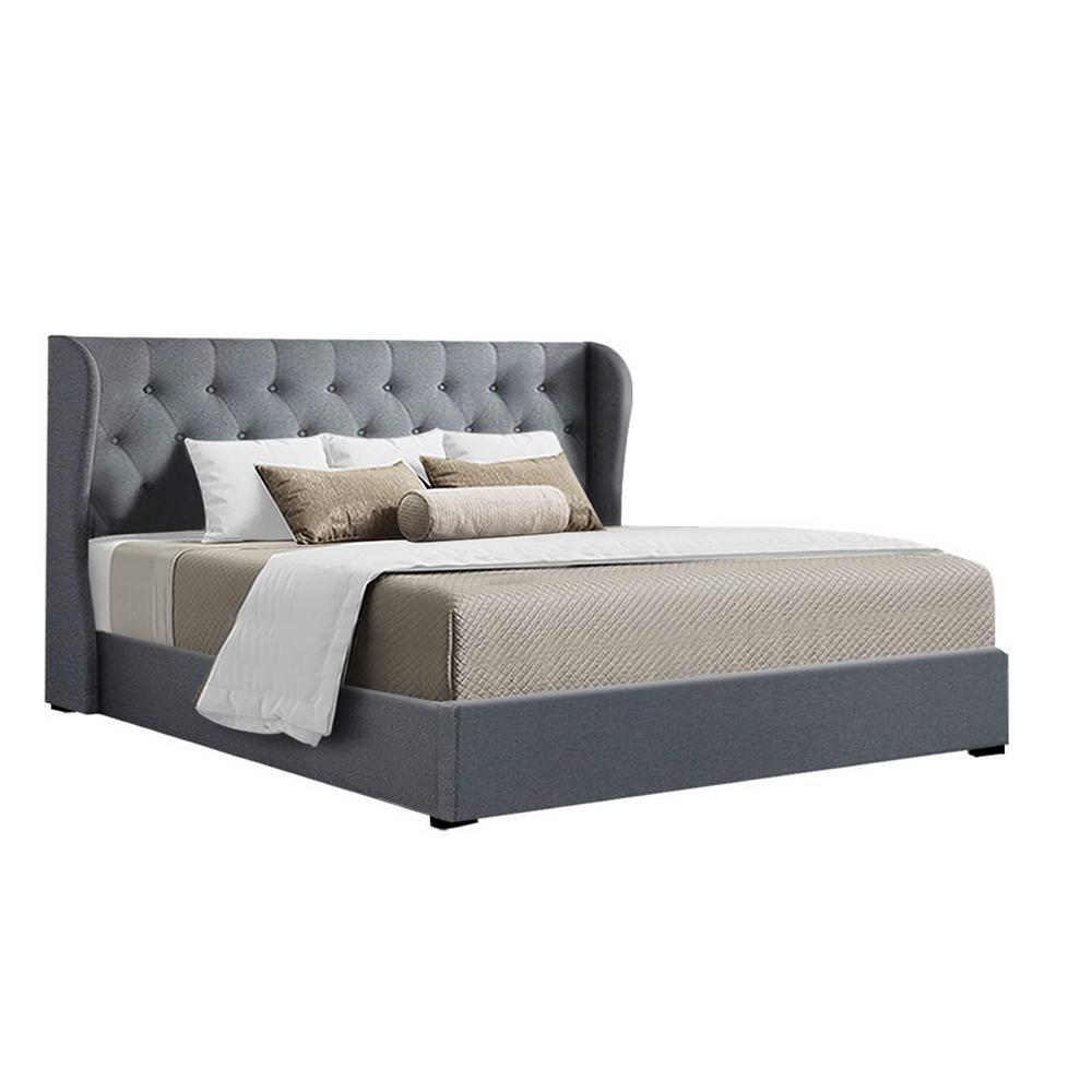 King Premium Package | Elouera Bed Grey, Luna Series Euro Top Mattress (Medium Firm) & Bonus Mattress Topper! - Furniture > Bedroom - Rivercity House & Home Co. (ABN 18 642 972 209) - Affordable Modern Furniture Australia
