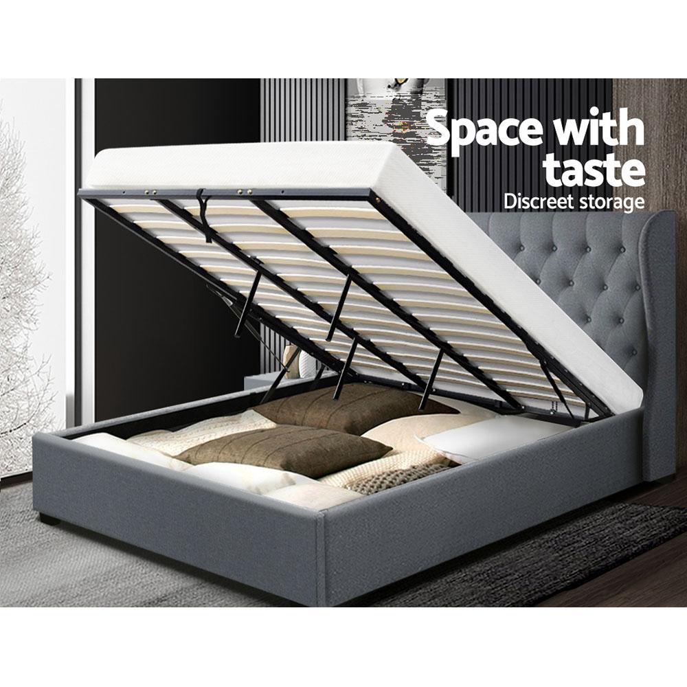 King Premium Package | Elouera Bed Grey, Luna Series Euro Top Mattress (Medium Firm) & Bonus Mattress Topper! - Furniture > Bedroom - Rivercity House & Home Co. (ABN 18 642 972 209) - Affordable Modern Furniture Australia