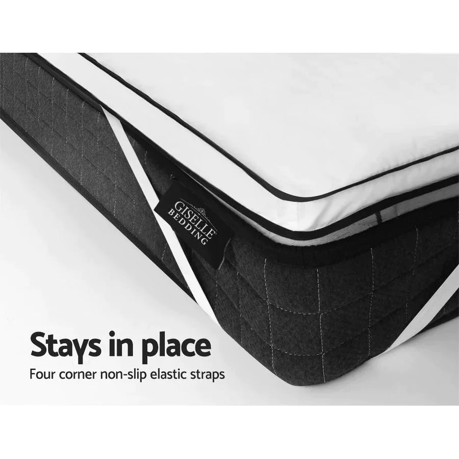 King Premium Package | Trinity Bed Charcoal, Algarve Euro Top Mattress (Medium Firm) & Deluxe Mattress Topper! - Rivercity House & Home Co. (ABN 18 642 972 209) - Affordable Modern Furniture Australia