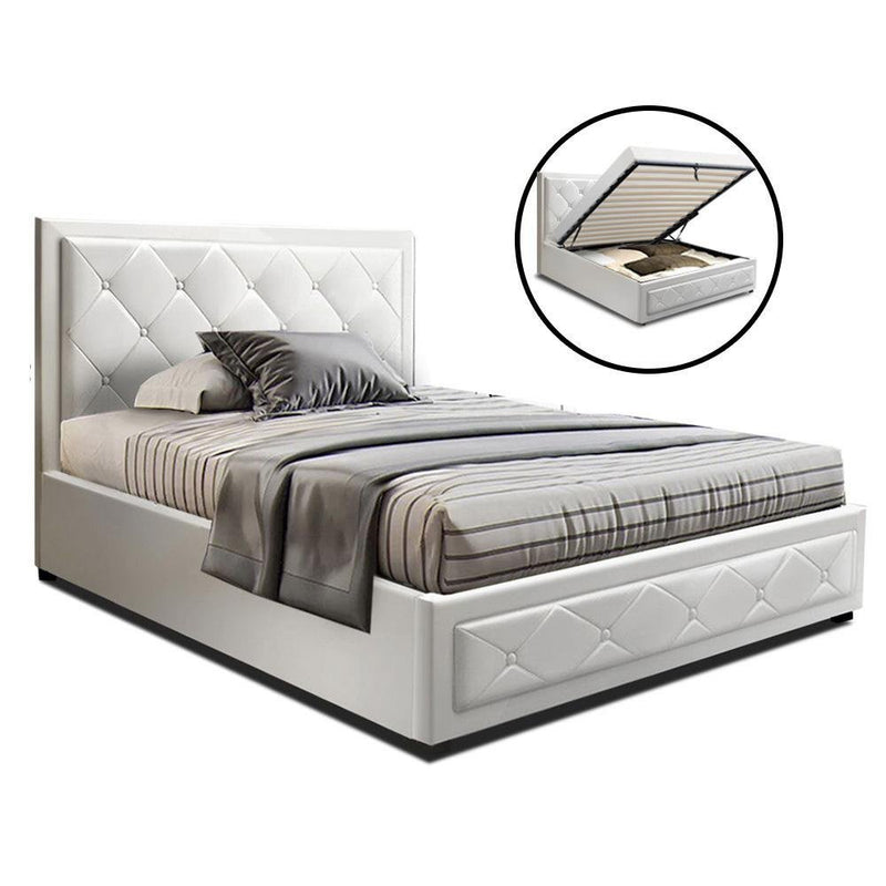 King Single Package | Bronte Storage Bed Frame White & Bonita Euro Top Mattress (Medium Firm) - Rivercity House & Home Co. (ABN 18 642 972 209) - Affordable Modern Furniture Australia