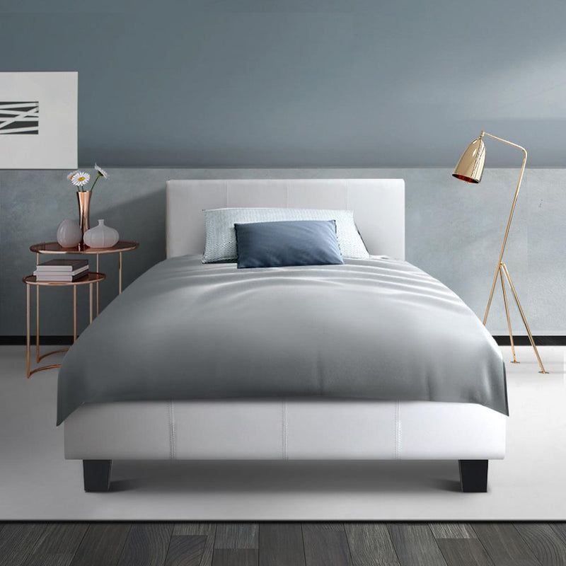 King Single Package | Coogee Bed White & Bonita Euro Top Mattress (Medium Firm) - Furniture > Bedroom - Rivercity House & Home Co. (ABN 18 642 972 209)