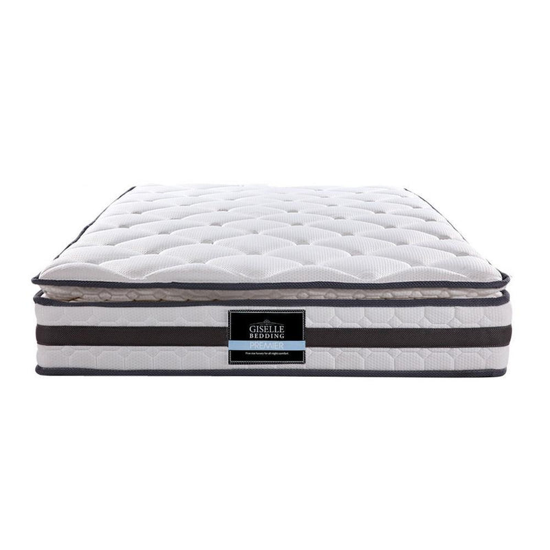 King Single Package | Jervis Bed Grey & Normay Bonnell Spring Pillow Top Mattress (Medium Firm) - Furniture > Bedroom - Rivercity House & Home Co. (ABN 18 642 972 209) - Affordable Modern Furniture Australia