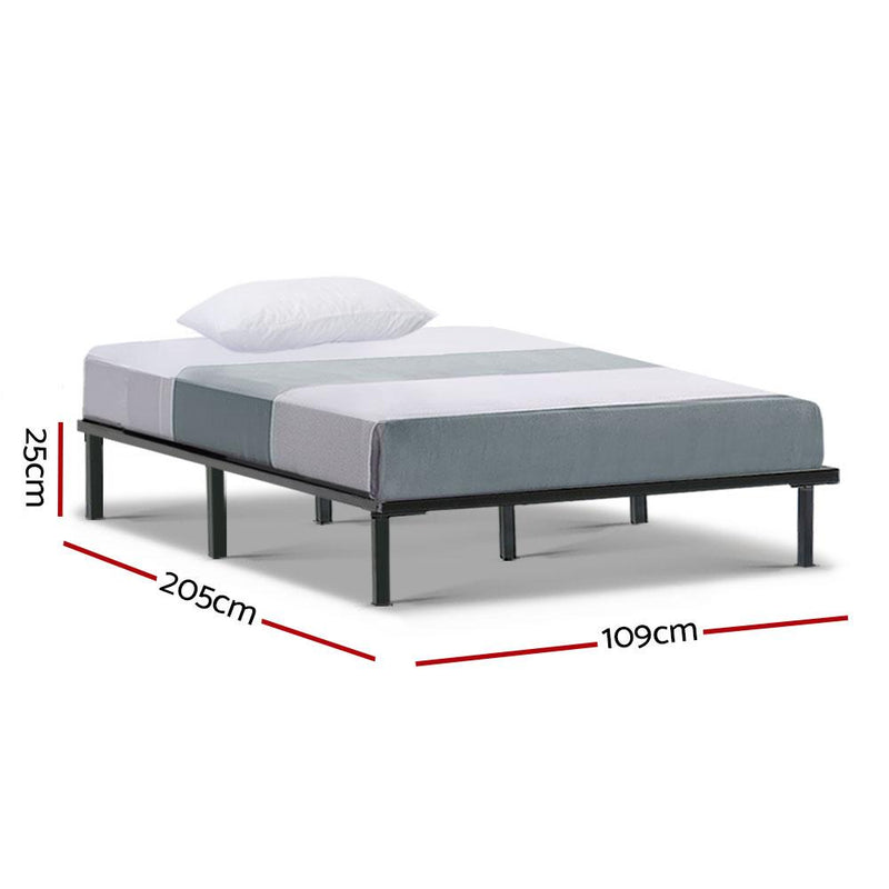 King Single Package | Ted Metal Bed & Normay Bonnell Spring Pillow Top Mattress (Medium Firm) - Furniture > Bedroom - Rivercity House & Home Co. (ABN 18 642 972 209) - Affordable Modern Furniture Australia