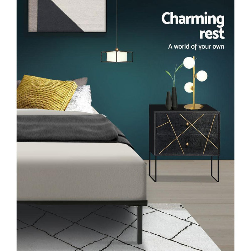 King Single Package | Ted Metal Bed & Normay Bonnell Spring Pillow Top Mattress (Medium Firm) - Furniture > Bedroom - Rivercity House & Home Co. (ABN 18 642 972 209) - Affordable Modern Furniture Australia