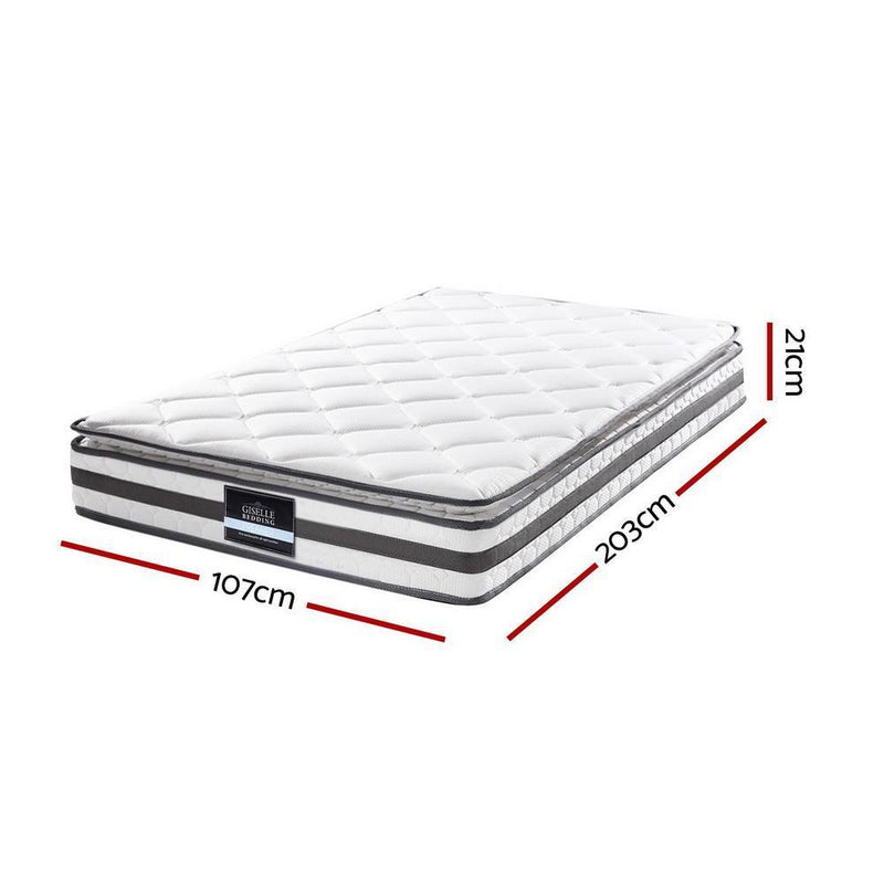 King Single Package | Ted Metal Bed & Normay Bonnell Spring Pillow Top Mattress (Medium Firm) - Furniture > Bedroom - Rivercity House & Home Co. (ABN 18 642 972 209) - Affordable Modern Furniture Australia