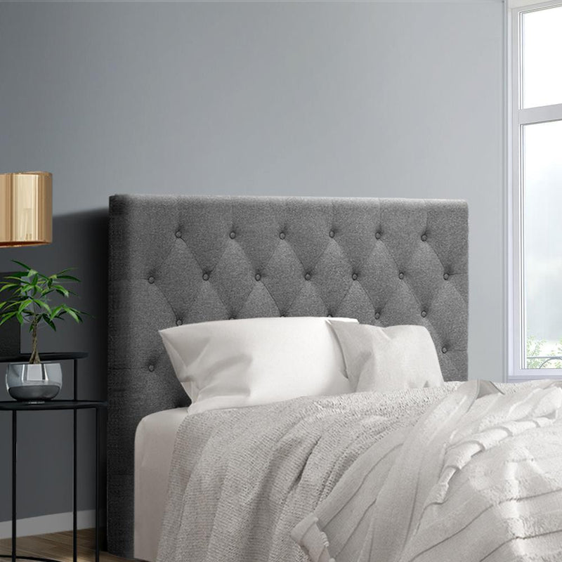 King Single Size | Cappi Bed Headboard (Grey) - Rivercity House & Home Co. (ABN 18 642 972 209) - Affordable Modern Furniture Australia