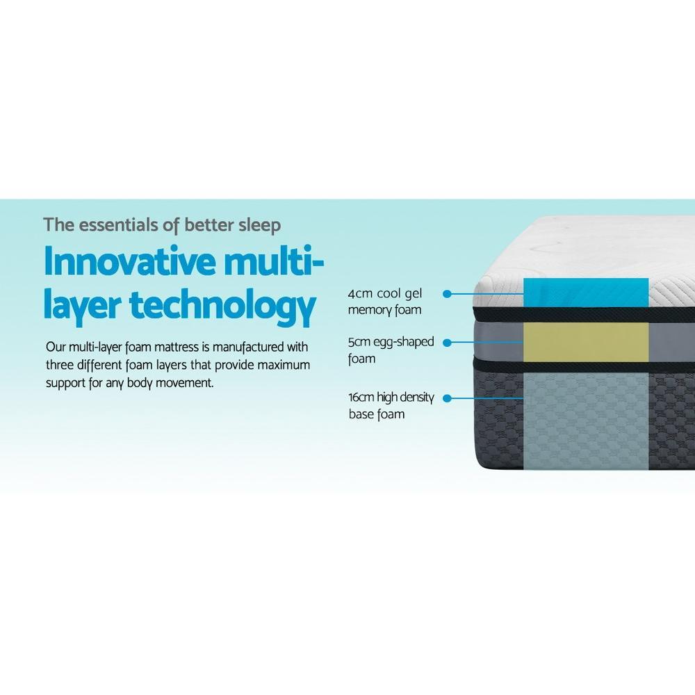 King Single Size | Cool Gel Memory Foam Mattress - Rivercity House & Home Co. (ABN 18 642 972 209) - Affordable Modern Furniture Australia