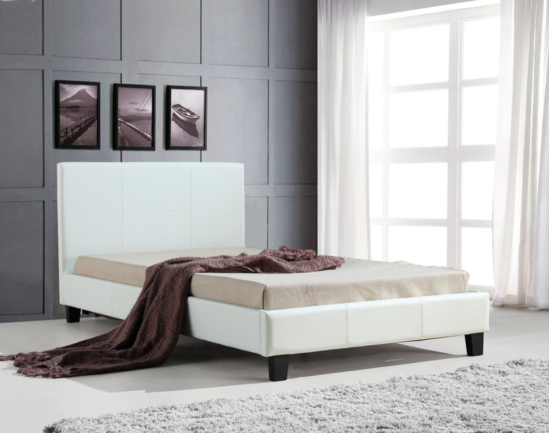 King Single Size | PU Leather Bed Frame (White) - Rivercity House & Home Co. (ABN 18 642 972 209) - Affordable Modern Furniture Australia