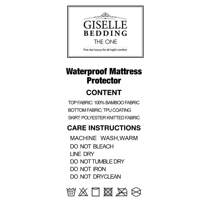 King Single Size Waterproof Bamboo Mattress Protector - Home & Garden > Bedding - Rivercity House & Home Co. (ABN 18 642 972 209)