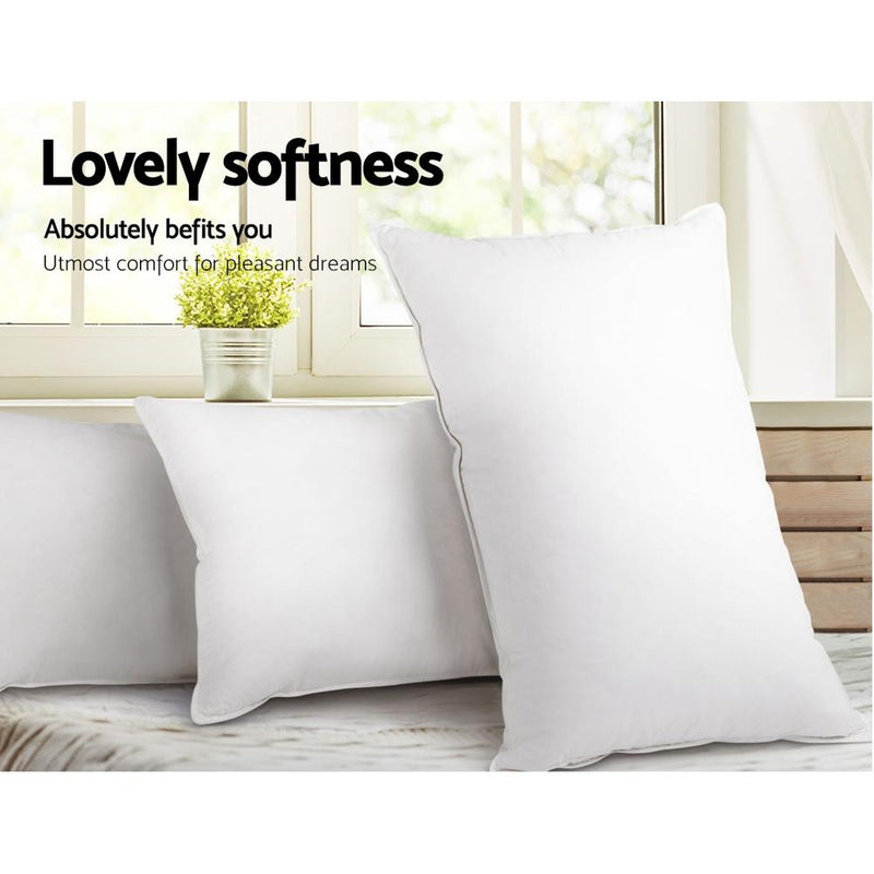 King Size 4 Pack Bed Pillows Medium*2 Firm*2 Microfibre Fiiling - Rivercity House & Home Co. (ABN 18 642 972 209) - Affordable Modern Furniture Australia