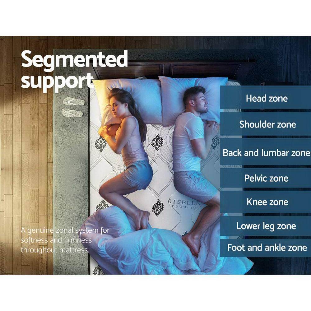 King Size | 7 Zone Pocket Spring Cool Gel Mattress Medium Firm - Furniture > Mattresses - Rivercity House & Home Co. (ABN 18 642 972 209) - Affordable Modern Furniture Australia