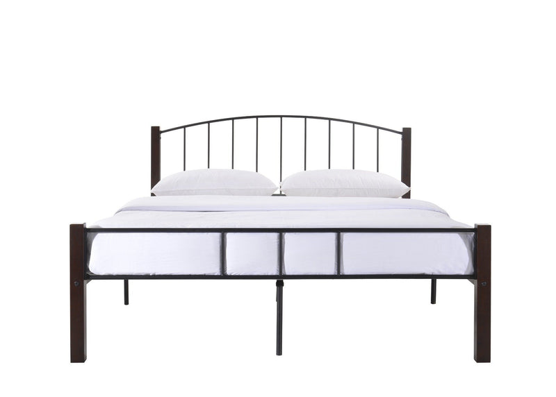 King Size | Bed frame w/ solidwood post in Black + Wenge - Furniture > Bedroom - Rivercity House & Home Co. (ABN 18 642 972 209) - Affordable Modern Furniture Australia