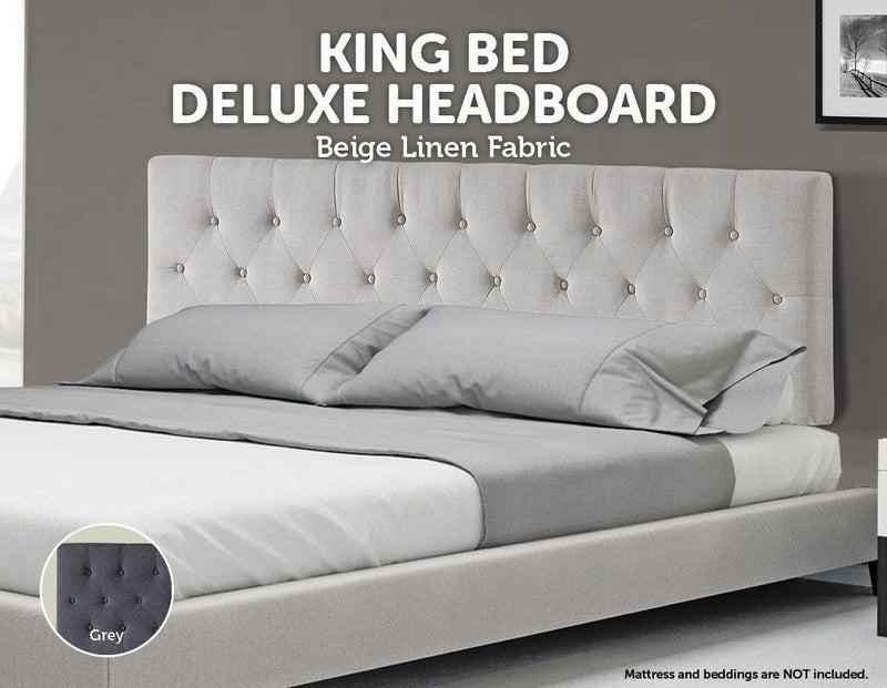 King Size | Deluxe Headboard Bedhead (Beige) - Rivercity House & Home Co. (ABN 18 642 972 209) - Affordable Modern Furniture Australia